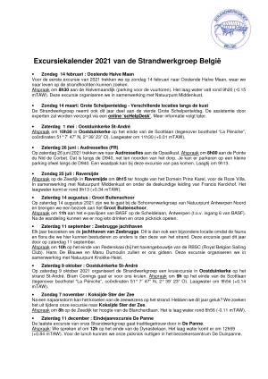 Excursiekalender SWG 2021